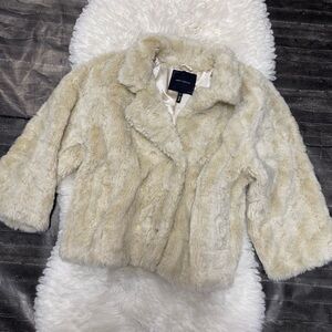 ROBERT RODRIGUEZ TEDDY JACKET CREAM FAUX FUR COAT OLD MONEY Y2K QUIET LUXURY